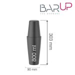 Shaker Tin-on-Tin Boston, negru, Bar up, 0,8L, ø90x(H)303mm - Image 5