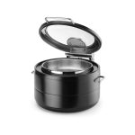 Incalzitor cu inductie rotund cu capac din sticla De Luxe Black, 9l Fine Dine - Image 10