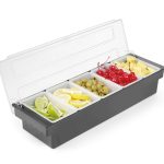 Cutie ingrediente bar / pizza, 5 compartimente, cu capac, 495x160x(H)100 mm, Hendi, plastic ABS - Image 5