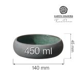 Bol Goro Brown Green 140 mm, 450 ml, Fine Dine - Image 10