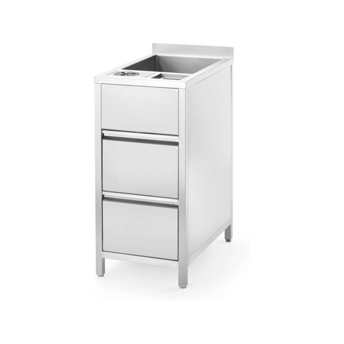 Modul auxiliar Boston Caddy pentru spălare și depozitare, cu bazin de gheață, 400×650×(H)900 mm Barmatic - Image 14