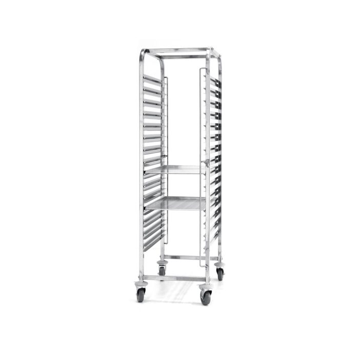Carucior mobil pt debarasare tavi - pt 15 tavi 60x40 cm- structura inox - 690x515x(H)1695 mm, Hendi - Image 4