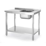 Spalator cu o cuva Budget Line cu chiuveta stanga, dimensiuni 1000 x 600 (H) 850 mm, cu raft, infiletat
