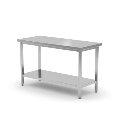 Masa centrala de lucru cu raft, 600 mm adancime, HENDI, Kitchen Line, 800x600x(H)850mm