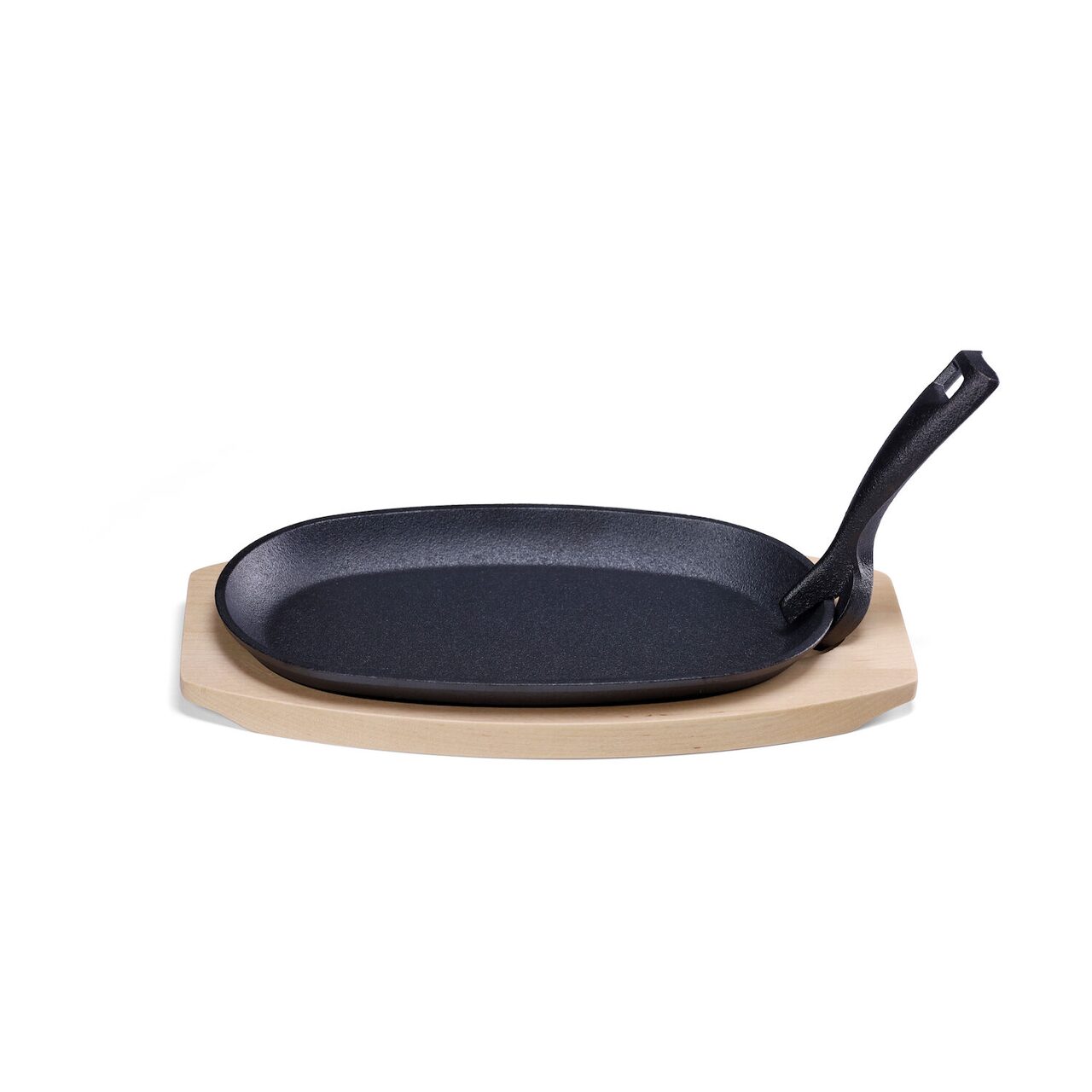 386692076_BIG.jpg Platou din fonta cu suport din lemn si dispozitiv de prindere, HENDI, negru, 280x140x(H)30mm - Image 1