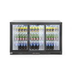 Vitrina frigorifica de prezentare 3 usi glisante interval temperatura 2/10?C, 300 W, corp inox, ARKTIC by Hendi, 1335x500x(h)900 mm 338 Litri, Clasa energetica E - Image 4