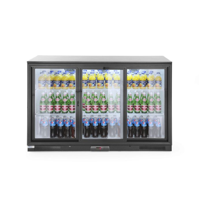 Vitrina frigorifica de prezentare 3 usi glisante interval temperatura 2/10?C, 300 W, corp inox, ARKTIC by Hendi, 1335x500x(h)900 mm 338 Litri, Clasa energetica E - Image 4