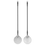 Paleta pizza, rotunda,perforata,  din aluminiu, 1200x230mm - Image 2