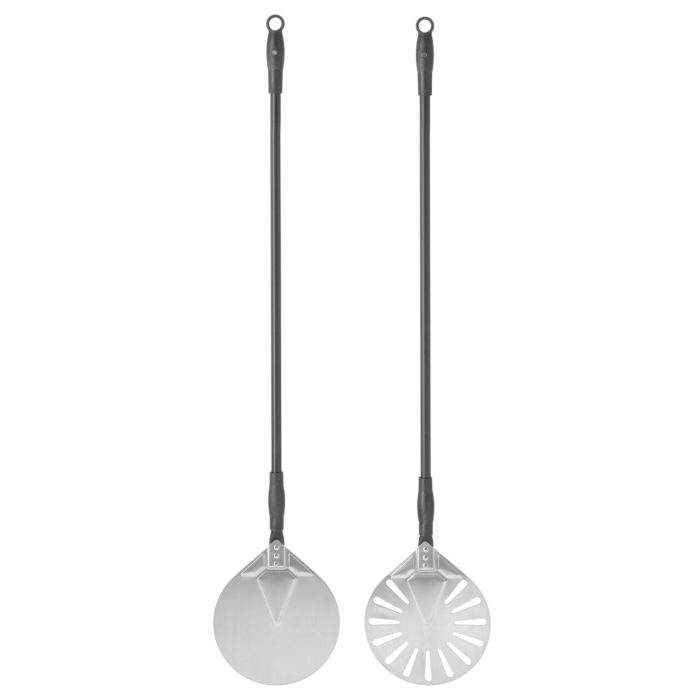 Paleta pizza, rotunda,perforata,  din aluminiu, 1200x230mm - Image 2