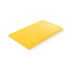 Tocator galben GN1/1 - 530x325x(H)15 mm, cu sant scurgere, polietilena HDPE 500, Hendi, 2 fete pentru taiat - Image 4