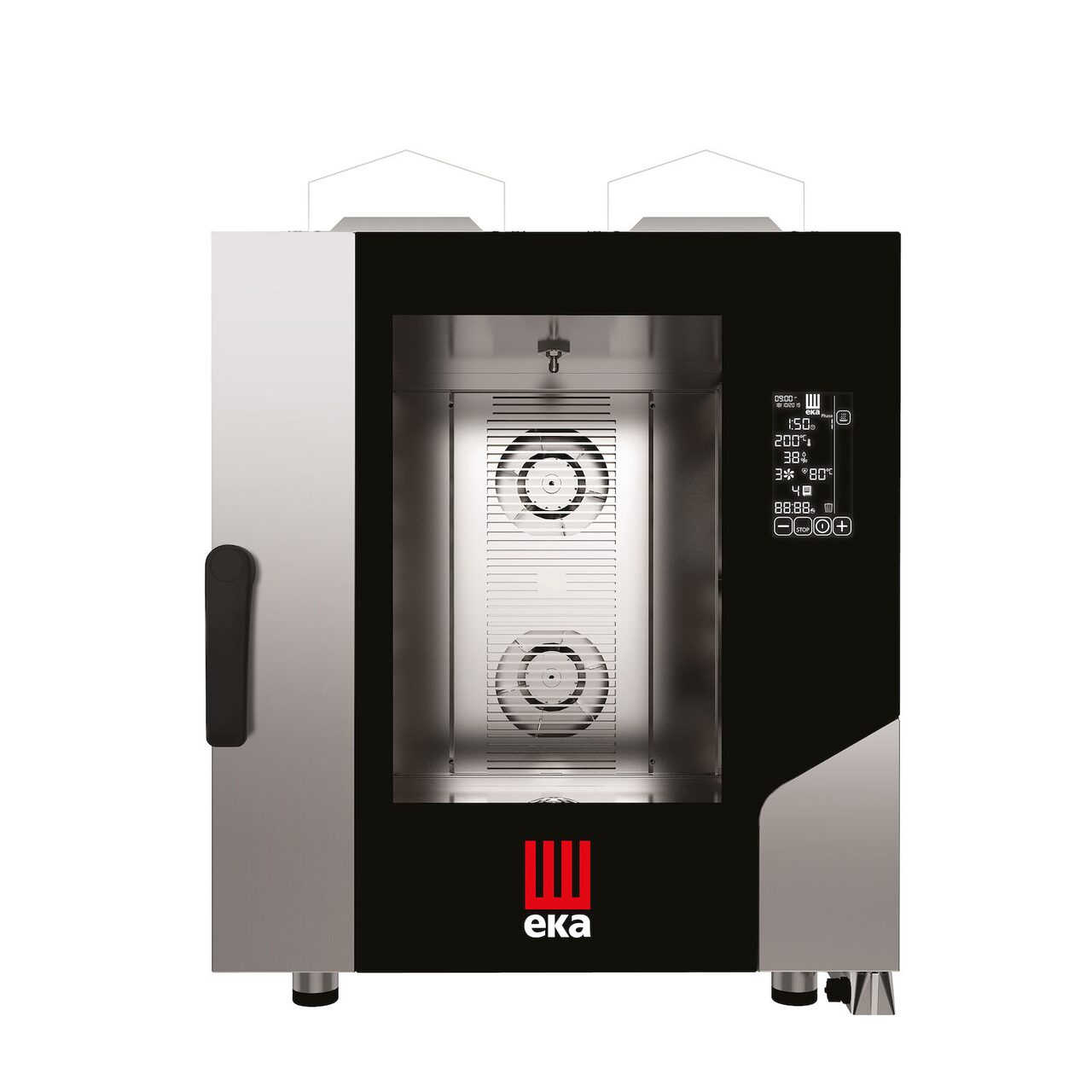 401755679_BIG.jpg Cuptor pe gaz cu convectie cu abur Millennial Black Mask Gastro, 7× GN 1/1 - controlat electronic, gaz, Tecnoeka, 230V/500W, 13500kW, 730x849x(H)951mm - Image 1