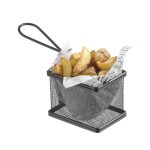 Cos servire tip mini-fry, pentru servire snacks , cartofi prajiti, inox, 255x135x(h)45 mm, Hendi - Image 3
