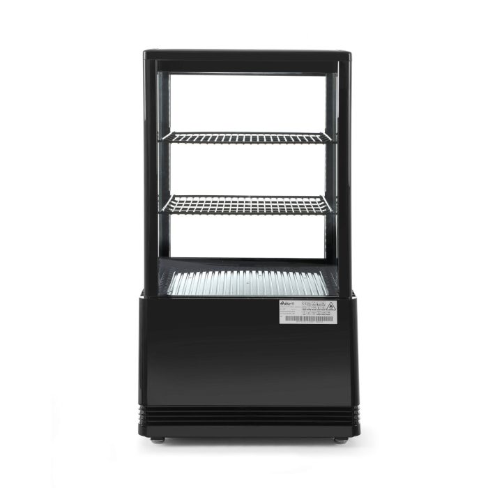 Vitrina rece pt prezentare, neagra, 58 lt, interval temp. 2-6 gr C, 170 W, 2 rafturi reglabile pe inaltime, ARKTIC by Hendi, 452x406x(H)816 mm, Clasa energetica C - Image 2