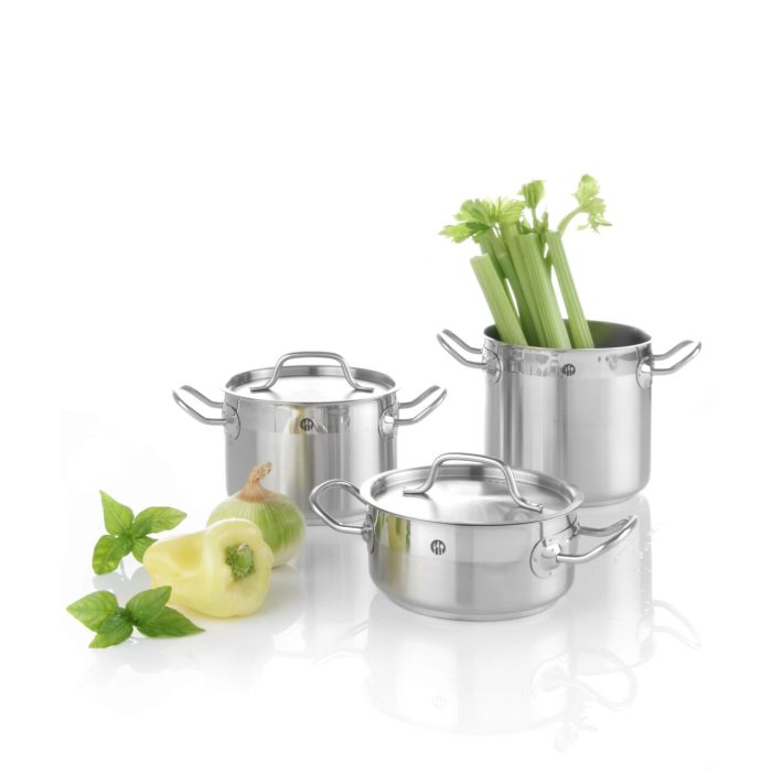 Cratita cu capac 1,5 Lit, 16 cm diametru x 7,5 cm inaltime, inox, gama Hendi Profi Line, potrivita si pt uz profesional - Image 2