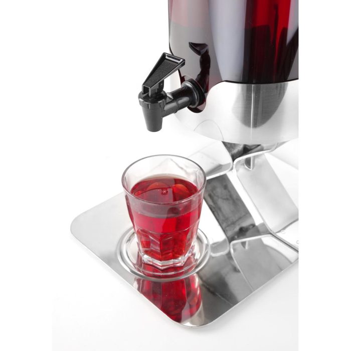 Dispenser profesional pentru suc 5 litri, sistem racire cu cuburi gheata, corp inox, cuva policarbonat, robinet anti-picurare, Hendi, 28x22x(H)51 cm - Image 10
