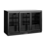 Frigider back bar cu usi glisante triple, Arktic, 308L, negru, 220-240V/160W, 1350x520x(H)865mm