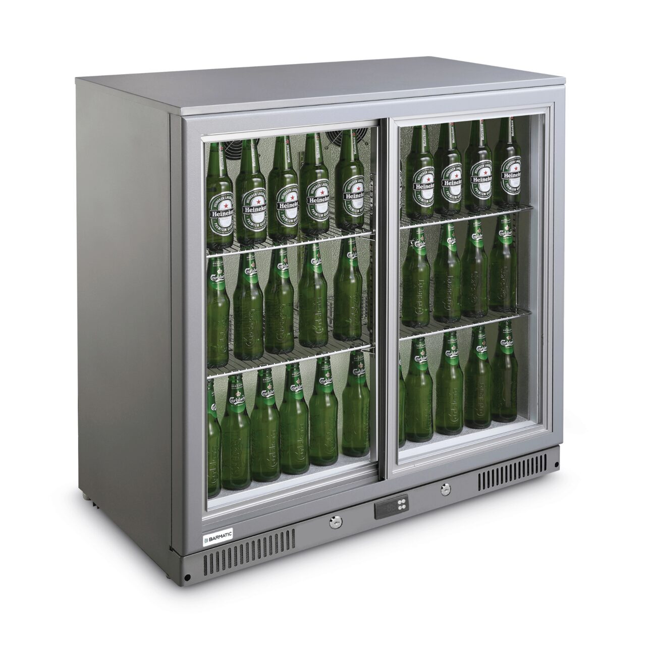 428247115_BIG.jpg Vitrina frigorifica pentru bar Candour de 198 l cu usa dubla, otel inoxidabil, Barmatic - Image 1