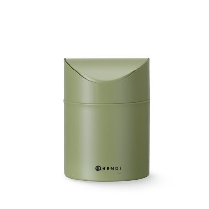 Coș de gunoi de masă cu capac basculant, HENDI, 1,2L, Verde, ⌀120x(H)165mm