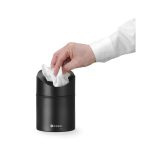 Cos de gunoi de masa cu capac basculant, HENDI, 1,2L, Negru, 120x(H)165mm - Image 2