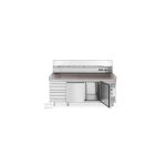 Masa pizza profesionala, cu 2 usi 7 sertare 280 L inox, ARKTIC by Hendi interval temperatura -2/+8 gr C 250 W 2020x800x(H)875 mm - Image 4