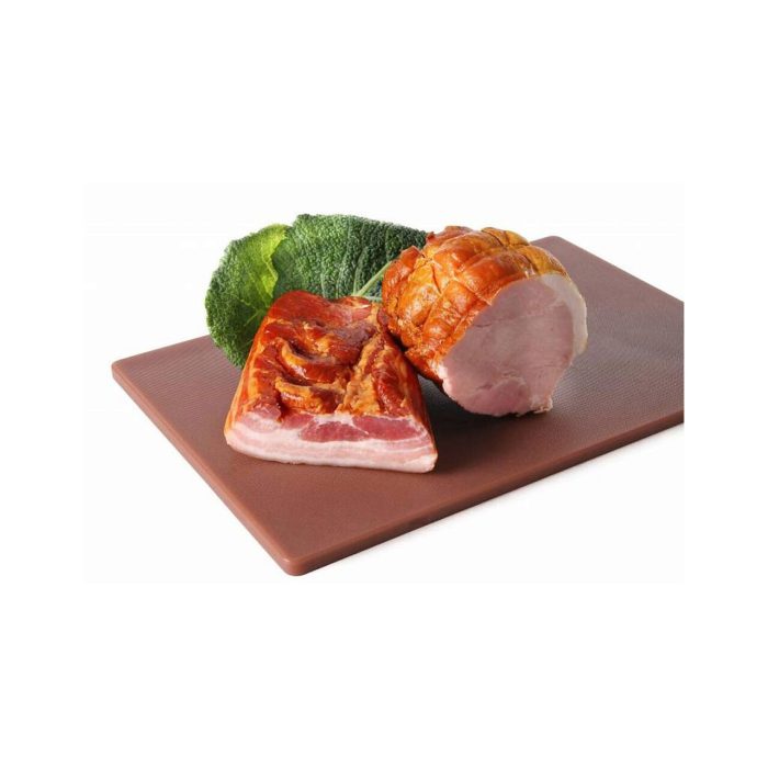 Tocator maro 450x300x12,7 mm, HACCP- pentru carne gatita, Hendi, polietilena HDPE 500, ambele fete potrivite pentru taiere - Image 2