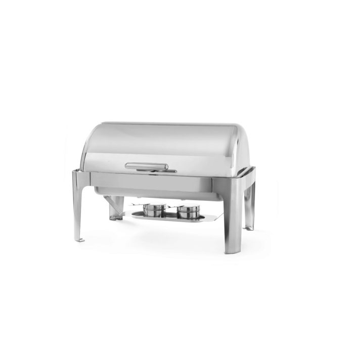 Chafing dish cu capac Rolltop, Gastronorm 1/1, 9lt, inox, 66x49x(H)46 cm, Hendi, include 2 suporturi pentru combustibil incalzire - Image 2
