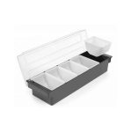 Cutie ingrediente bar / pizza, 5 compartimente, cu capac, 495x160x(H)100 mm, Hendi, plastic ABS - Image 2