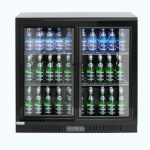 Vitrina frigorifica bar 198L cu doua usi glisante 900x520x(H)835 mm, negru, Barmatic - Image 7