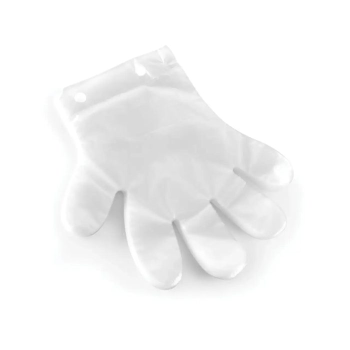 Manusi din folie cu agatatoare- set de 100 buc., versatile, transparente;marime universala - Image 2
