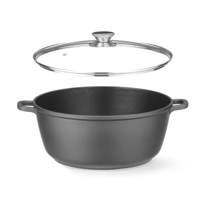Oala cu strat antiaderent, aluminiu turnat, cu capac, 7L, 367x290x(H)122mm - Image 2