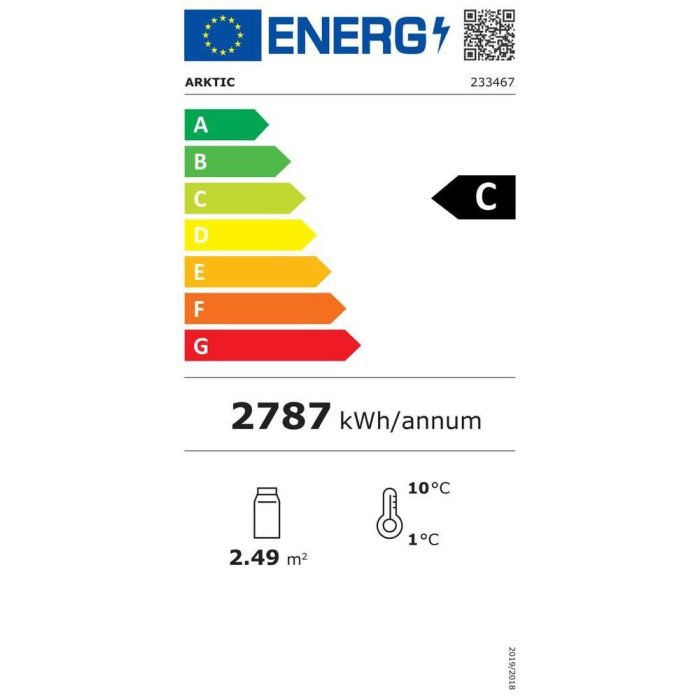 Vitrina frigorifica de prezentare interval temp. 2/6°C, corp inox, 610 litri, 500 W ARKTIC by Hendi, 1815x675x(H)1210 mm - Image 4