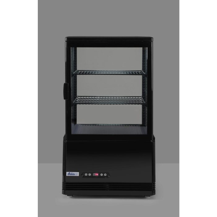 Vitrina rece pt prezentare, neagra, 58 lt, interval temp. 2-6 gr C, 170 W, 2 rafturi reglabile pe inaltime, ARKTIC by Hendi, 452x406x(H)816 mm, Clasa energetica C - Image 4