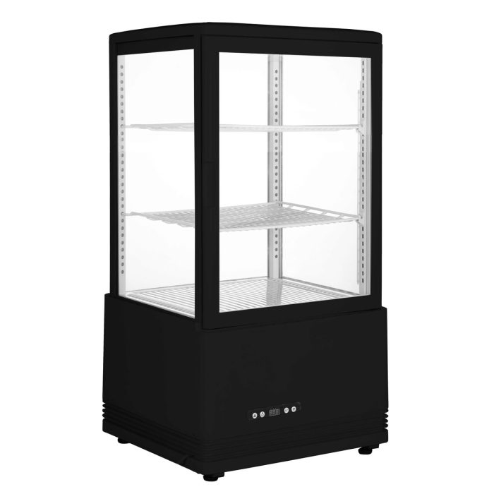 Vitrina rece pt prezentare, neagra, 58 lt, interval temp. 2-6 gr C, 170 W, 2 rafturi reglabile pe inaltime, ARKTIC by Hendi, 452x406x(H)816 mm, Clasa energetica C - Image 3