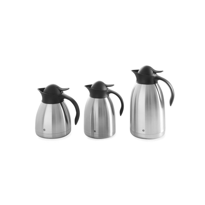Cana termos 2 lt, pereti dubli inox, Hendi, capac cu sistem de apasare negru, 14.5 x 26 cm - Image 3