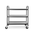Carucior servire negru Hendi, metalic, cu 3 rafturi - Image 3