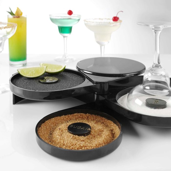 Set decorare margine pahare cocktail cu 3 zone pt zahar, sare si lime - - 200x160x(H)75 mm - plastic ABS - Hendi - Image 5