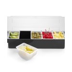 Cutie ingrediente bar / pizza, 5 compartimente, cu capac, 495x160x(H)100 mm, Hendi, plastic ABS - Image 6
