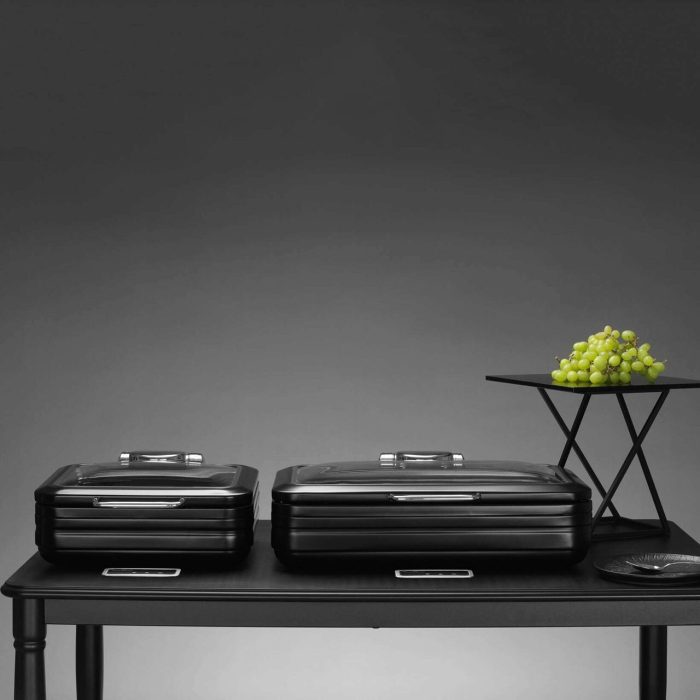 Incalzitor cu inductie rotund cu capac din sticla De Luxe Black, 9l Fine Dine - Image 8