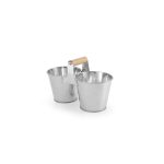 Set rustic tacamuri si servetele, Hendi, tip galeata, 250x125x(H)155, otel galvanizat - Image 2