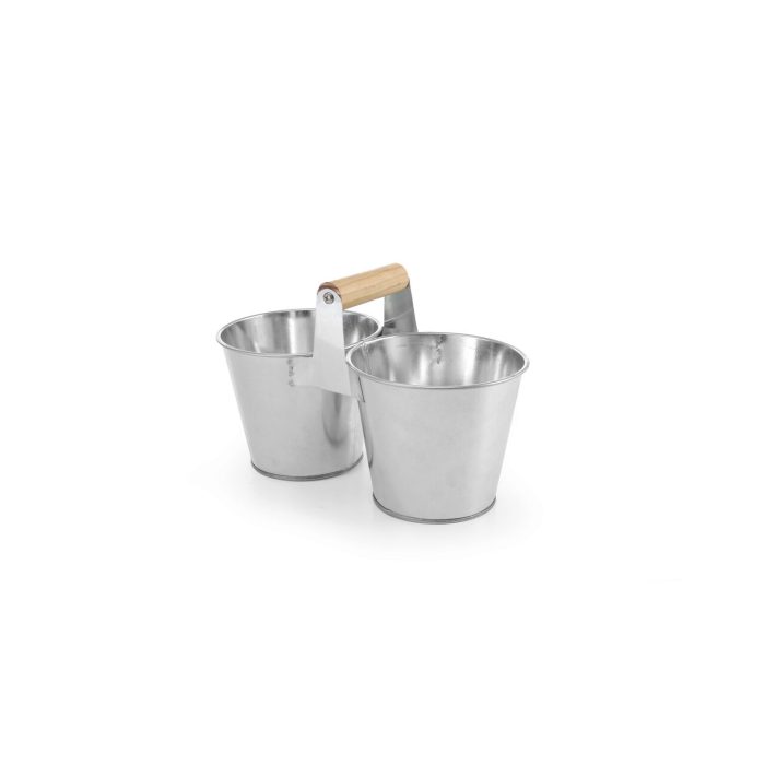 Set rustic tacamuri si servetele, Hendi, tip galeata, 250x125x(H)155, otel galvanizat - Image 2