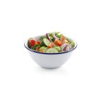 Bol salata emailata - oe160 mm, Alb/Albastru - Image 2