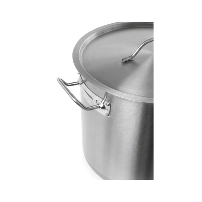 Oala medie cu capac, 17 Lit, 28 cm diametru x 28 cm inaltime, Budget Line, inox18/0, structura solida cu grosime 4 mm, manere nituite dublu, gama Hendi Budget Line - Image 3