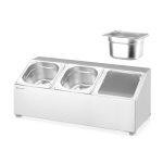 Suport pentru recipiente Gastronorm, HENDI, 3 compartimente, 512x245x(H)215mm - Image 3