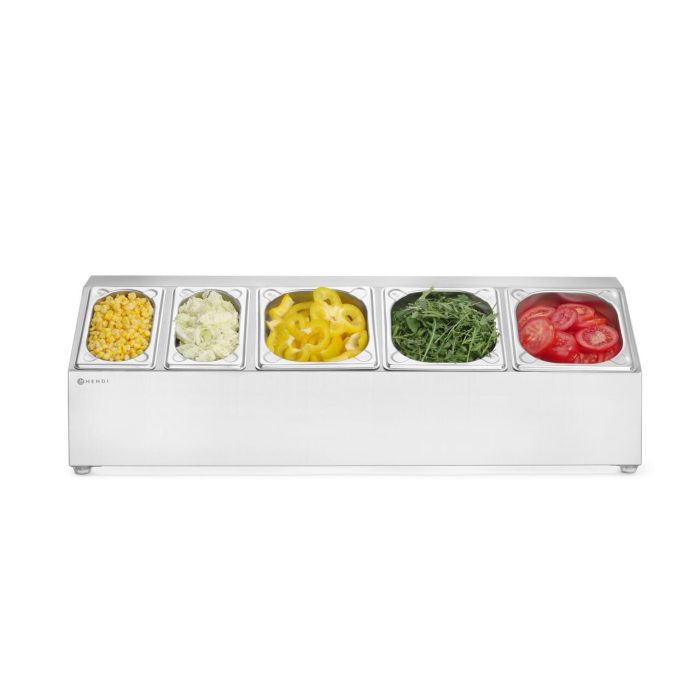 Suport pentru recipiente Gastronorm, HENDI, 5 compartimente, 745x245x(H)215mm - Image 3