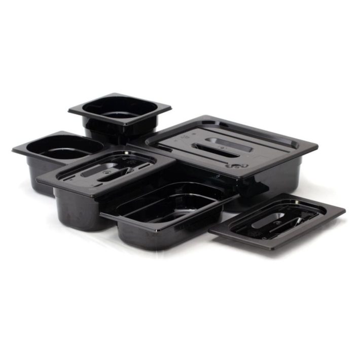 Tava profesionala Gastronorm 1/3 policarbonat negru 7.8litri, 325x176x(H)200 mm Hendi - Image 2