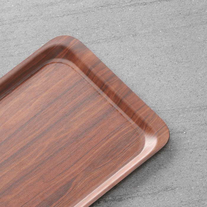 Tava servire, Hendi, din lemn armat laminat cu strat anti-alunecare, culoare mahon, 33x43 cm - Image 4