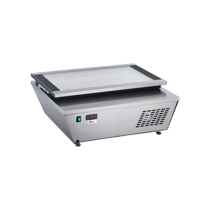 Vitrina de prezentare pentru inghetata, 77 lt, -18/-25 gr C, corp inox, ARKTIC by Hendi, 867x735x(H)373mm, Clasa energetica E - Image 4