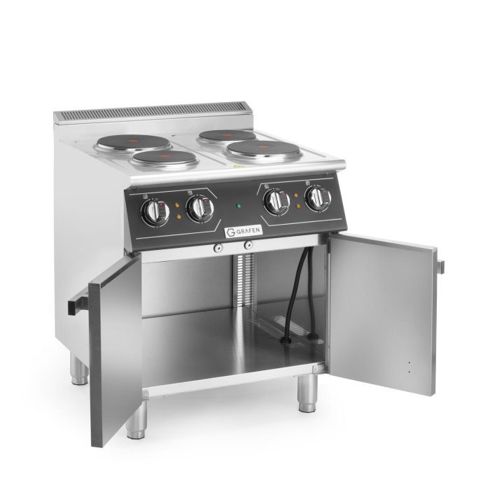 Masina de gatit electrica cu patru ochiuri, inox 304, 8,6kw,400V, 700x700x(H)850+90 mm - Image 2