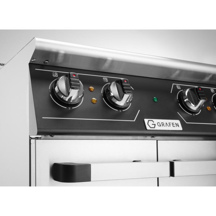 Masina de gatit electrica cu patru ochiuri, inox 304, 8,6kw,400V, 700x700x(H)850+90 mm - Image 3
