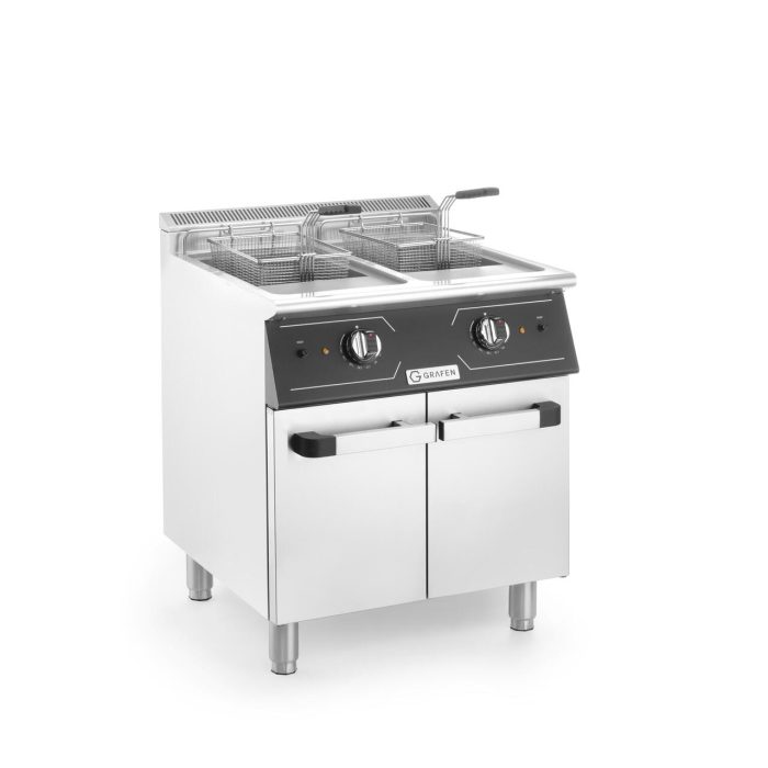 Friteuza electrica dubla cu spatiu de depozitare,2x24L,24kw, 400V, 700x700x(H)850+90 mm - Image 3